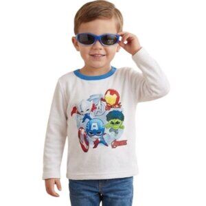 Marvel Avengers Boys Long Sleeve Fleece Shirt & Sunglasses Gift Set Size 3T NWT